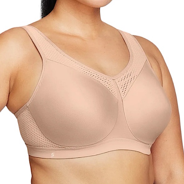 Glamorise 36e Tan Elite Performance Wonderwire Sport Bra! New!!